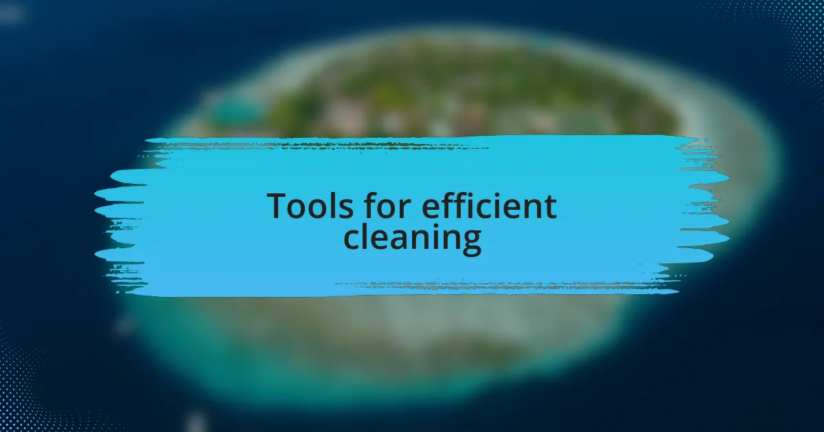 Tools for efficient cleaning